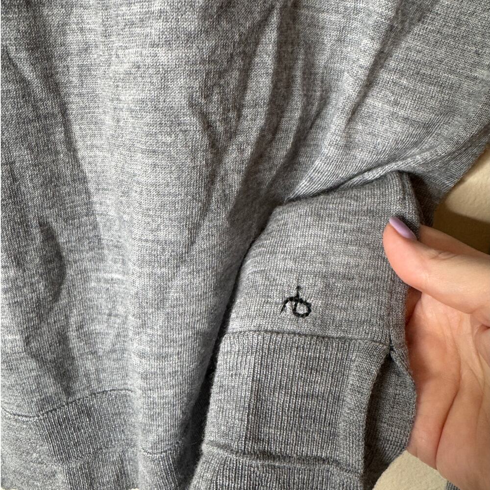 Rag & Bone Small Gray Marl Merino Wool Crew Neck Lightweight Tunic Sweater - Picture 4 of 9